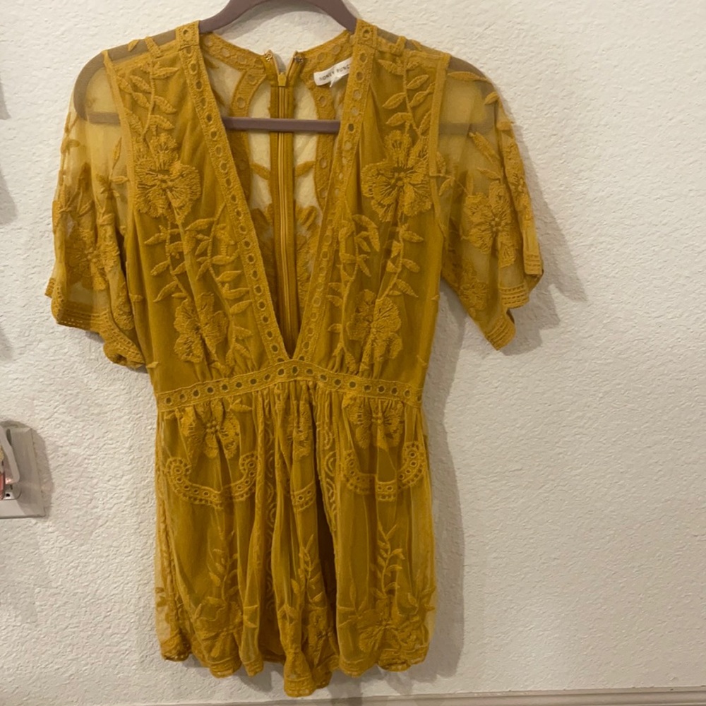 Yello Lace Floral Romper